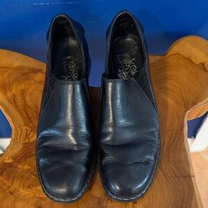 Women’s Rieker Antistress Black Leather Slip On Heel Shoe Size 40 (9)